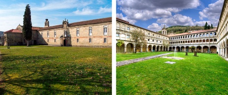 Esquerda: Mosteiro de San Salvador de Ferreira de Pantón. Direita: Mosteiro de Santo Estevo de Ribas de Sil