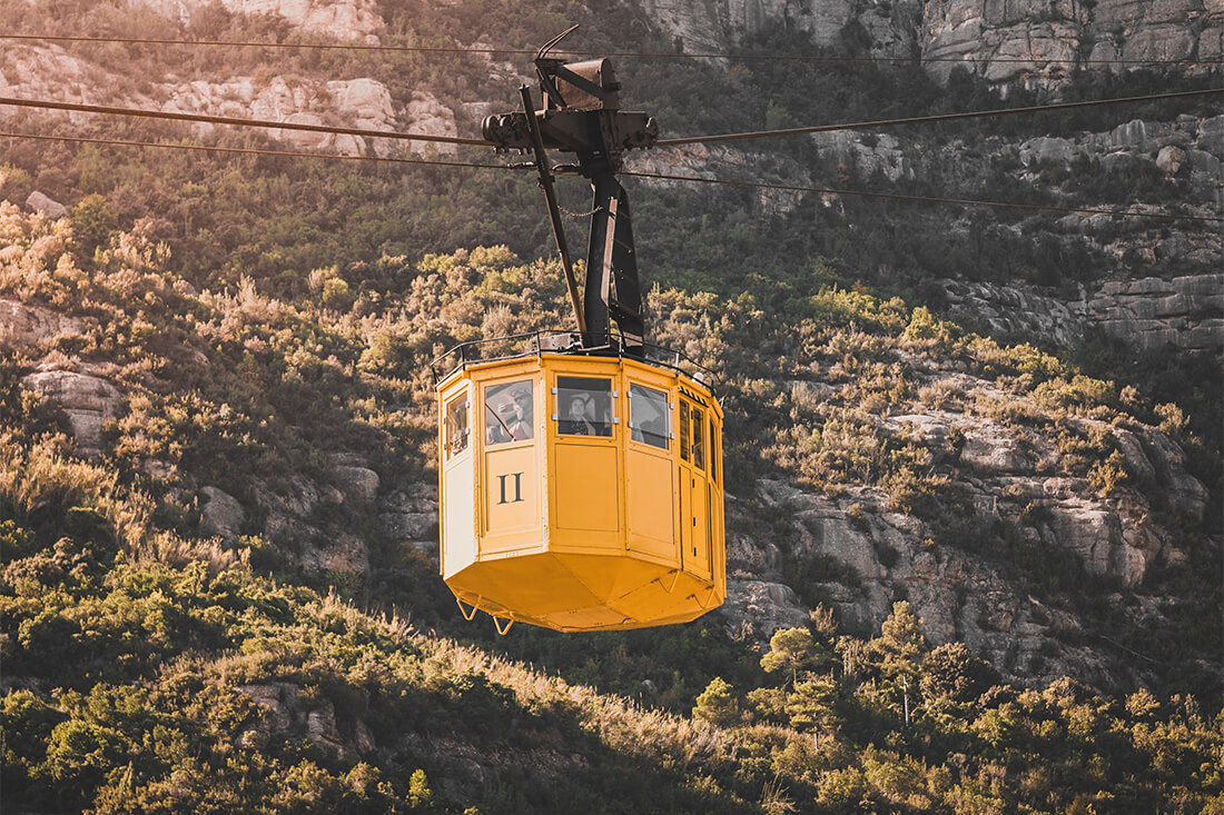 Montserrat cable car in Barcelona