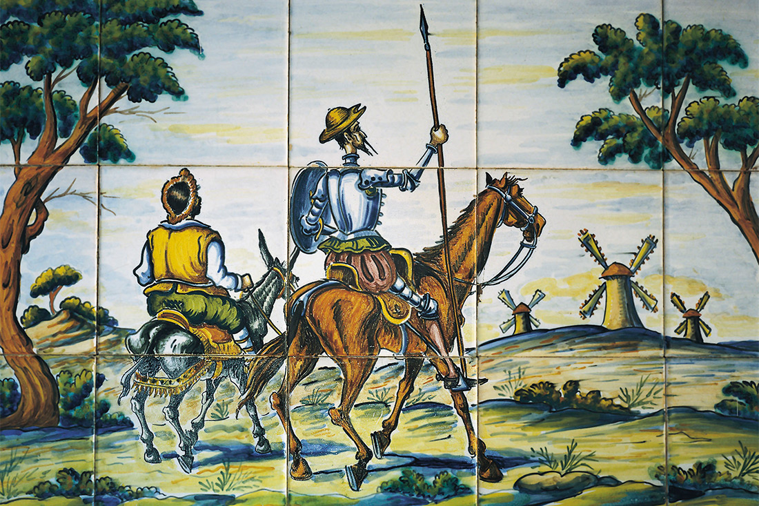 Azulejo con ilustración de Don quijote en Ciudad Real