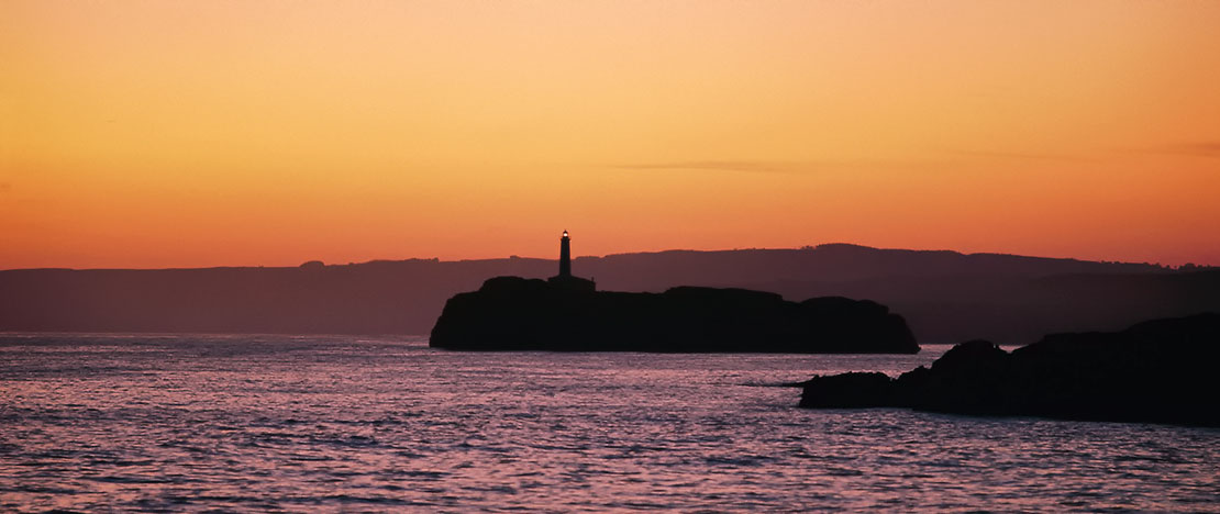 Mouro Island in Santander at sunset