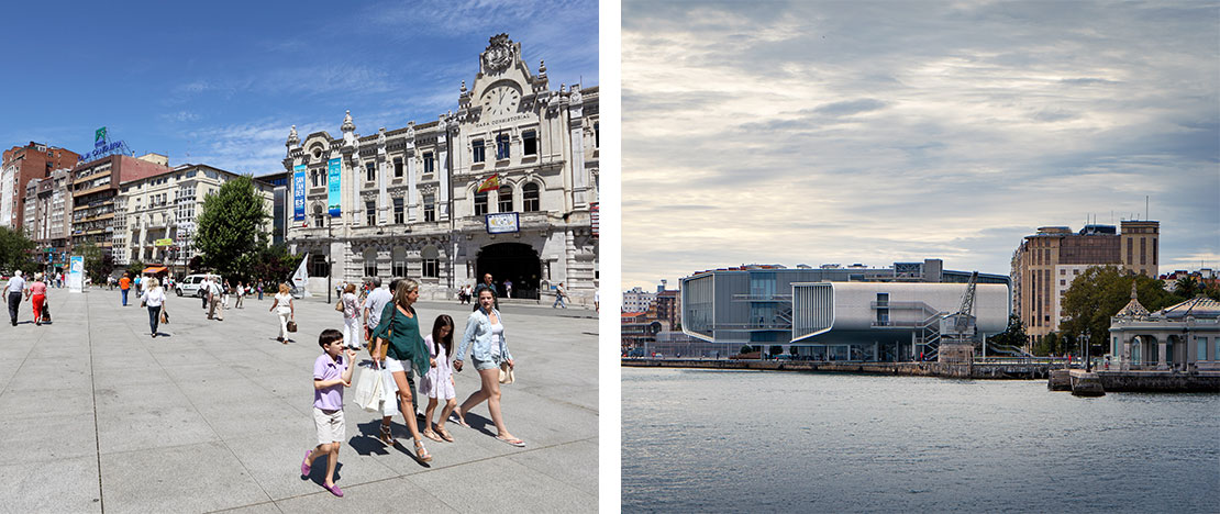 Left: Santander centre / Right: Centro Botín, in Santander