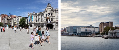 Po lewej: Centrum Santander / Po prawej: Centrum Botín w Santander