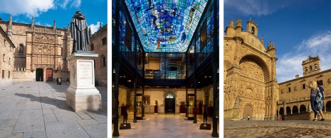 Left: University / Centre: Casa Lis © / Right: Convent of San Esteban in Salamanca, Castile and Leon © Grupo Ciudades Patrimonio