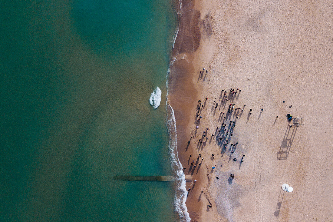 Vista aérea de la playa de Valencia