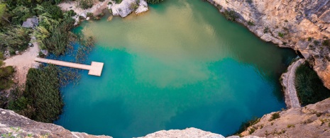 Charco Azul perto de Chulilla, em Valência, Comunidade Valenciana