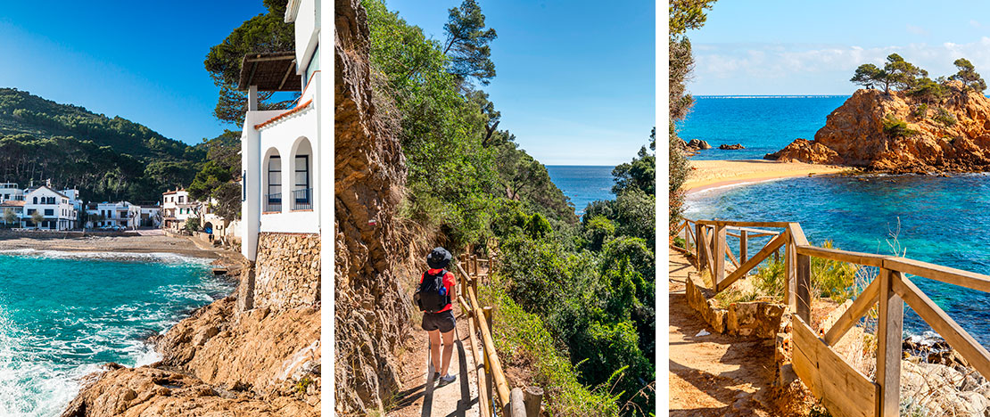 Esquerda: Praia de Begur. Centro: Enseada Pedrosa, Llafranc. Direita: Enseada de Cap Roig Esquerda: Praia de Begur. Centro: Enseada Pedrosa, Llafranc. Direita: Enseada de Cap Roig