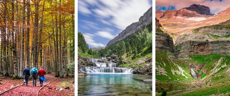 Imagens do roteiro da Cola de Caballo no Parque Nacional de Ordesa y Monte Perdido, em Huesca, Aragón