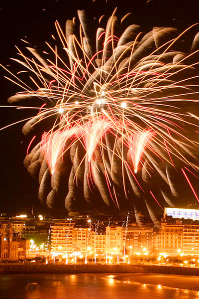 Fogos de artifício na Semana Grande de San Sebastián