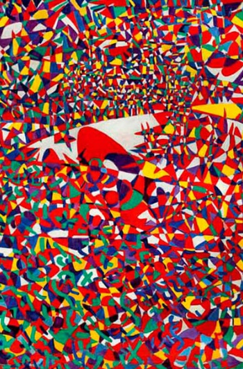 ファーレルニッサ・ザイド。太陽の砂（The Arena of the Sun）、1954年 キャンバス地油彩 196 x 296,5 cm イスタンブール現代美術館コレクション、イスタンブール。エッザーチバシ・グループ寄贈。 