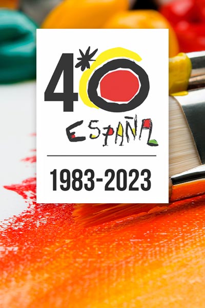 40 Jahre die Sonne von Miró – das Logo.