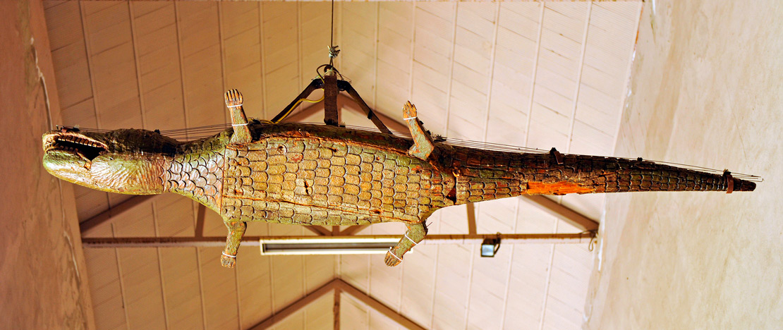 Détail du crocodile dans la nef du Lézard dans la cathédrale de Séville 