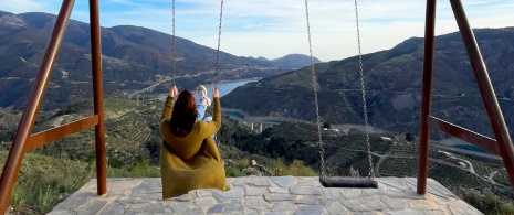 Detail of the swing at Lanjarón in Granada, Andalusia