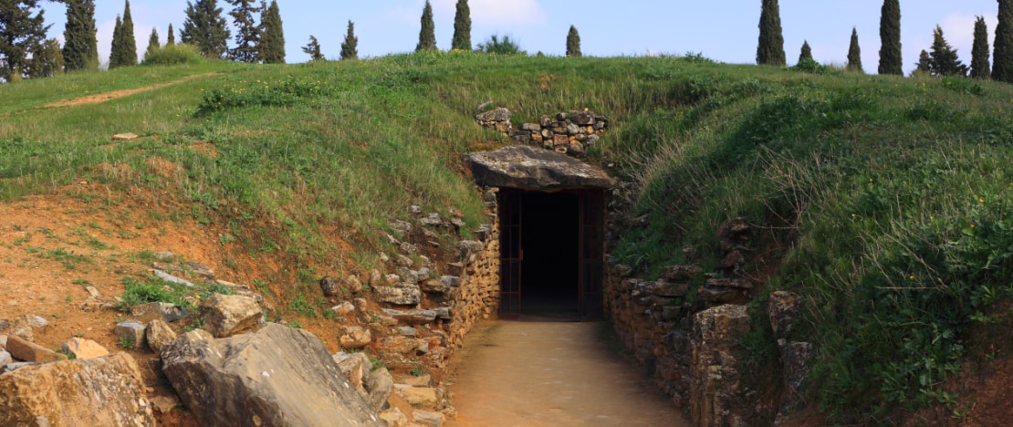 Detalle del Conjunto Arqueológico Dólmenes de Antequera en Málaga, Andalucía
