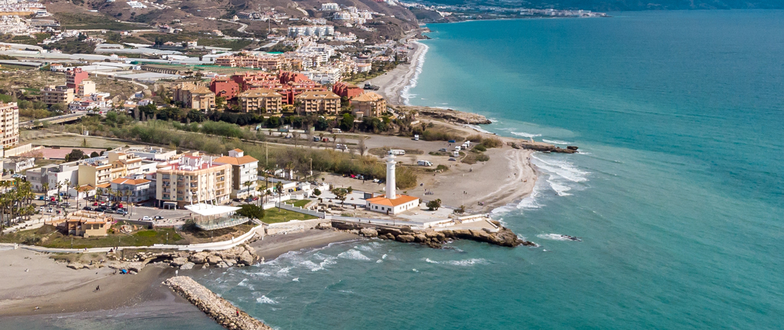 View of Torrox Lighthouse in Malaga, Andalusia View of Torrox Lighthouse in Malaga, Andalusia