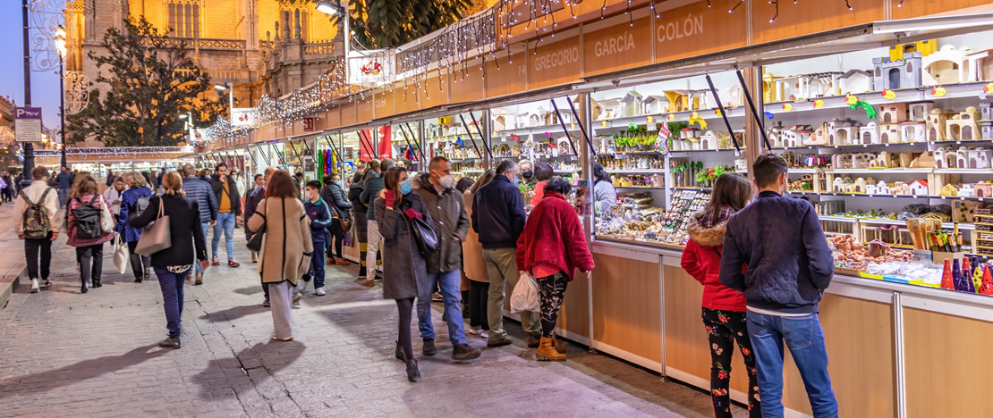 Mercado de Natal de Sevilha, Andaluzia Mercado de Natal de Sevilha, Andaluzia