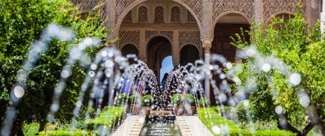Detalhe do Pátio do Generalife em La Alhambra de Granada