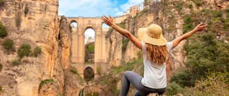 Touriste à Ronda, province de Malaga