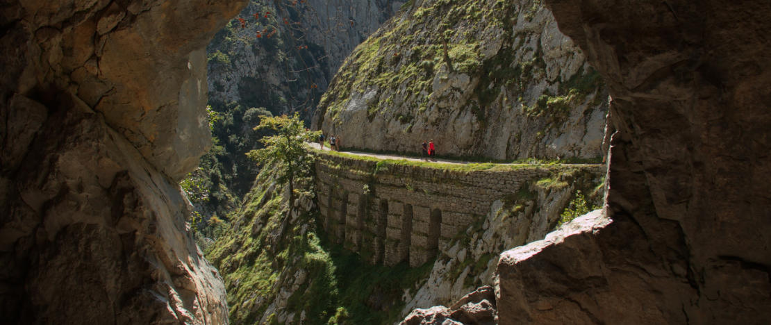 Section of the Cares route in the Picos de Europa National Park, Asturias. Section of the Cares route in the Picos de Europa National Park, Asturias.
