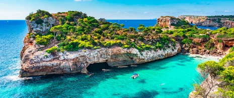 Veduta di Caló des Moro a Maiorca, Isole Baleari