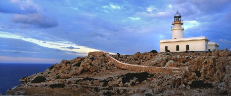 Cavalleria lighthouse on the Cavalls route, Menorca
