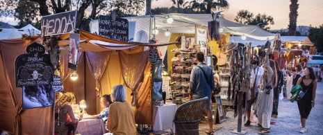 Dettaglio del mercato Las Dalias a Sant Carles de Peralta, Ibiza, Isole Baleari