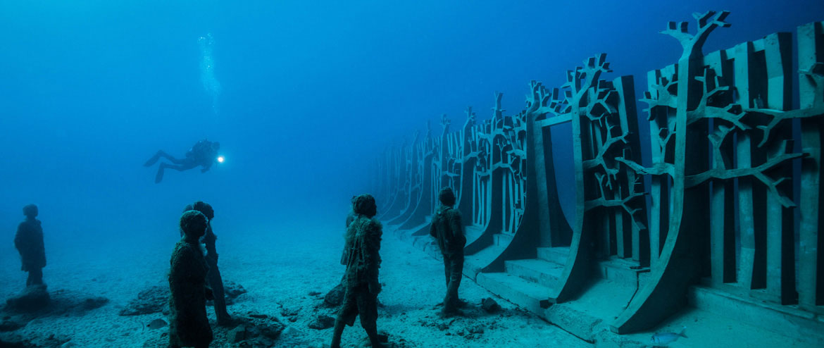«Attraversare il Rubicone», Jason deCaires Taylor. Museo Atlantico di Lanzarote «Attraversare il Rubicone», Jason deCaires Taylor. Museo Atlantico di Lanzarote