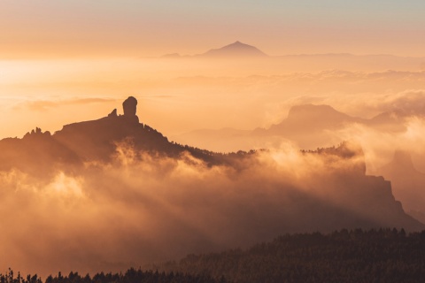 Widok na Roque Nublo na Gran Canarii 