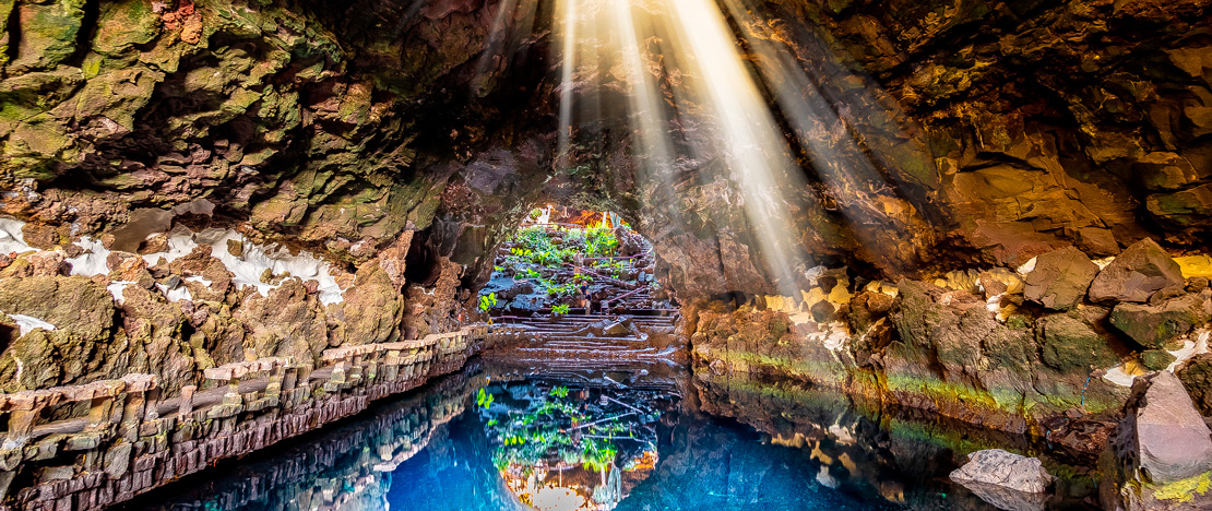 Inside of the cave of Jameos del Agua in Lanzarote Inside of the cave of Jameos del Agua in Lanzarote