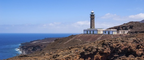 Landscape on the island of El Hierro with the Orchilla lighthouse