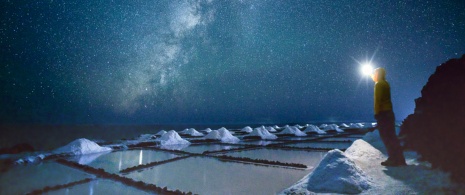 Detail of the Fuencaliente salt pans in La Palma, Canary Islands