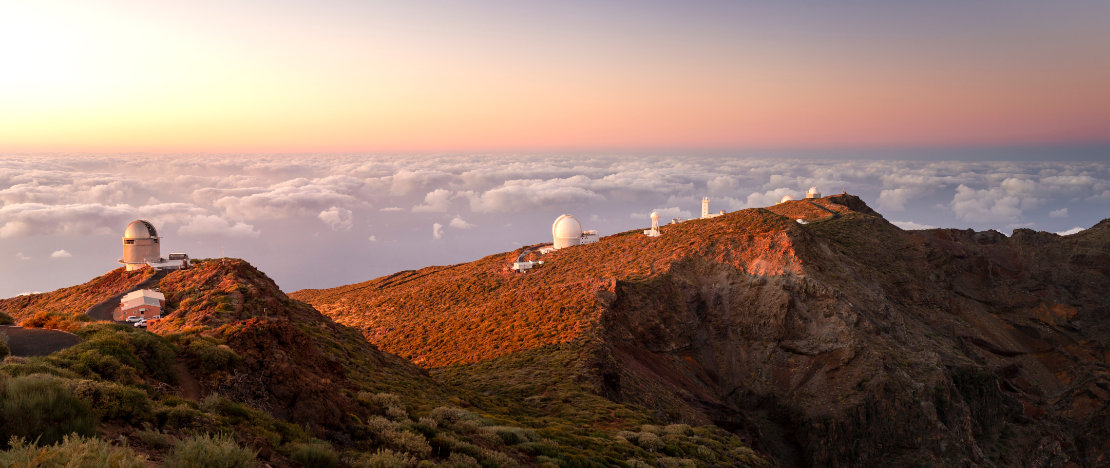 Observatório do Roque de los Muchachos em La Palma, Ilhas Canárias.