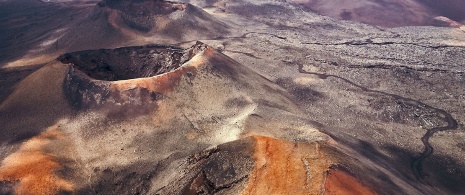 Parque Nacional de Timanfaya. Paisagem vulcânica. Lanzarote.