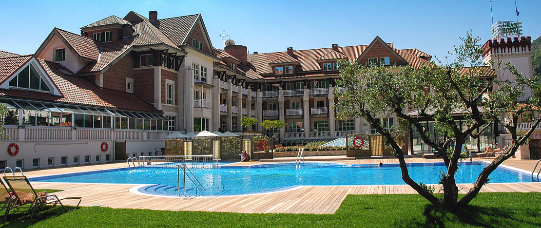 Outside view of the Balneario de Puente Viesgo spa, Cantabria Outside view of the Balneario de Puente Viesgo spa, Cantabria