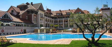 Outside view of the Balneario de Puente Viesgo spa, Cantabria