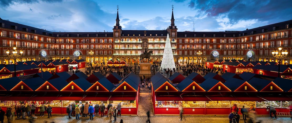Marché de Noël sur la Plaza Mayor de Madrid, Communauté de Madrid Marché de Noël sur la Plaza Mayor de Madrid, Communauté de Madrid