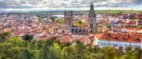 Vista de Burgos e sua catedral