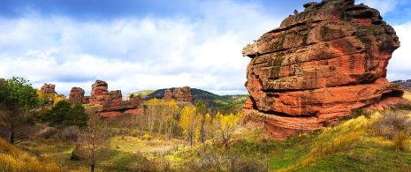 Las Piedras Rojas (red rocks) in the Alto Tajo Natural Park (Guadalajara), Castilla-La Mancha  