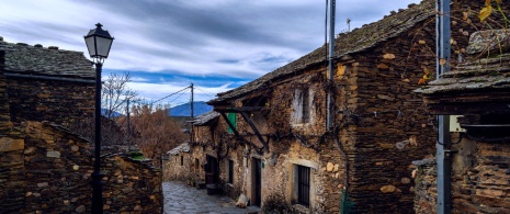 Detailansicht eines Hauses in Roblelacasa in Guadalajara, Kastilien-La Mancha