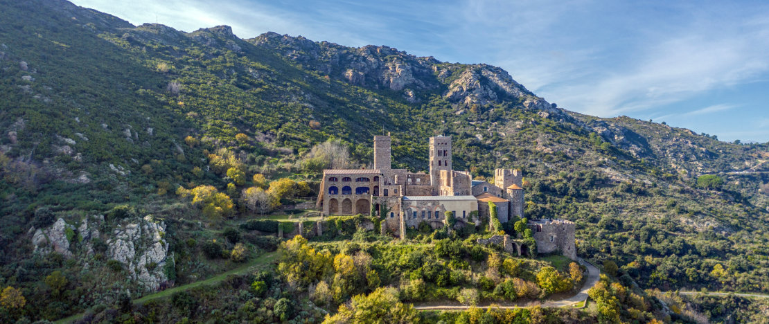 Romanesque Abbey of Sant Pere de Roda at El Port de la Selva in Girona, Catalonia