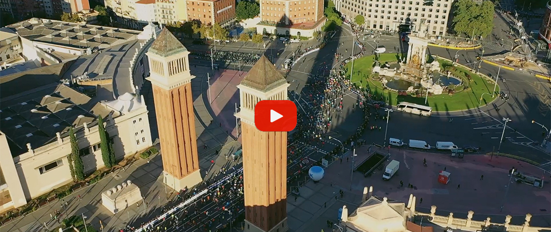 バルセロナのチューリッヒマラソンの動画のワンシーン