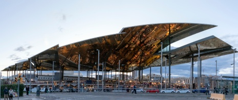 General view of the Els Encants market, Barcelona, Catalonia