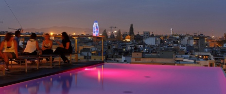 Terrace of the Gran Hotel Central in Barcelona