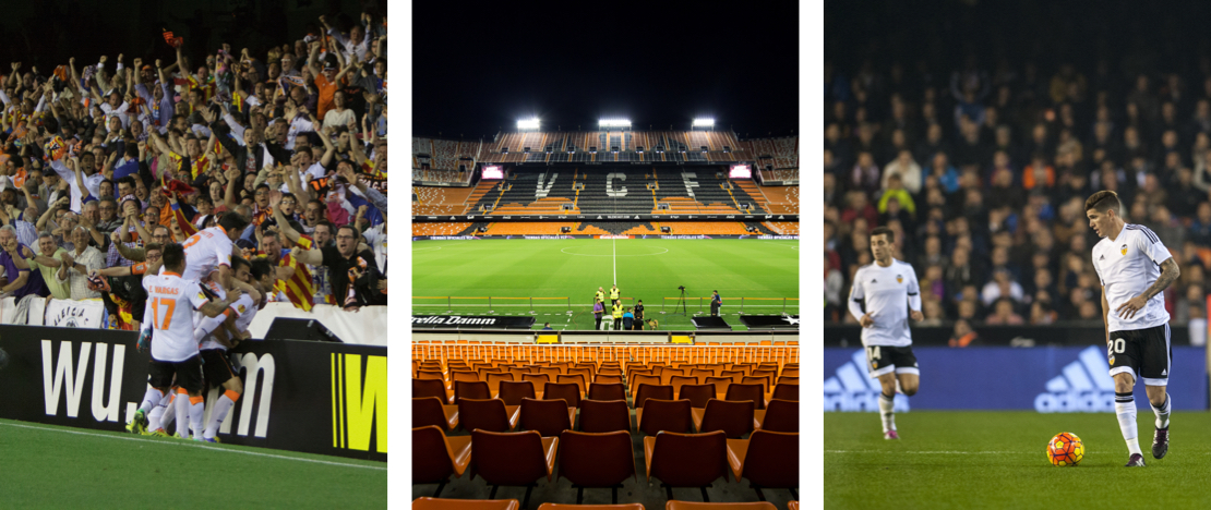 Fans, stadium and players of Valencia CF, Region of Valencia Fans, stadium and players of Valencia CF, Region of Valencia