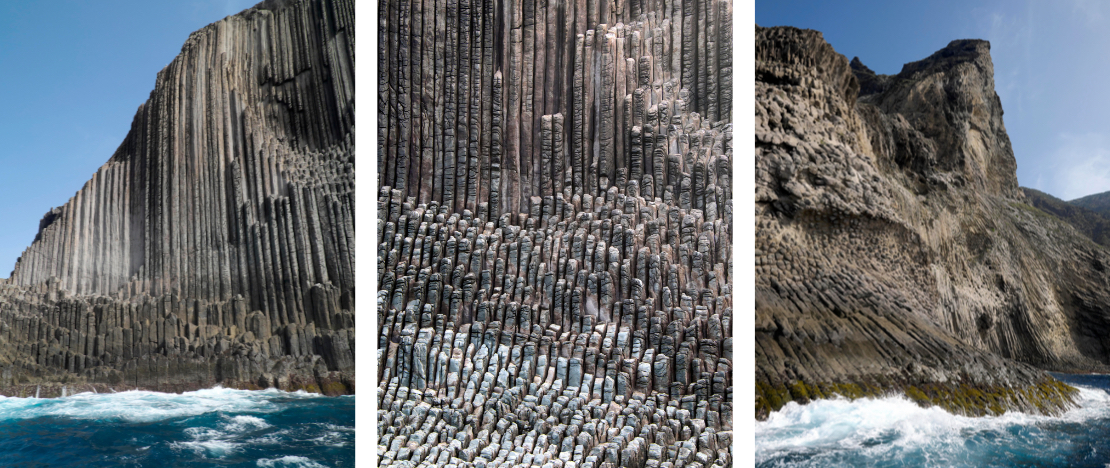 Detalhes dos Pilares dos Órgãos em La Gomera, Ilhas Canárias Detalhes dos Pilares dos Órgãos em La Gomera, Ilhas Canárias