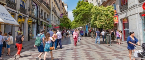 Vista da rua Montera em Madri, Comunidade de Madri