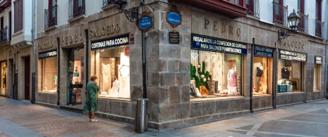 Detail of calle Tendería de Bilbao in Biscay, the Basque Country