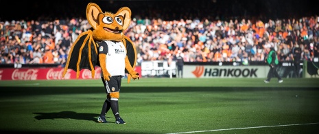 Mascot at the Mestalla stadium (Valencia CF) in Valencia