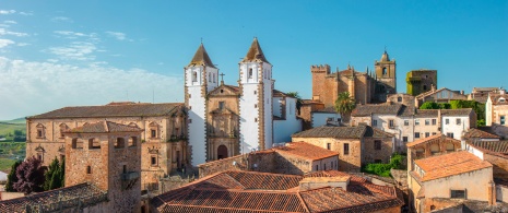 Vista do centro histórico da cidade de Cáceres, Extremadura