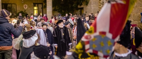 Detail of the commemoration of the journey of Emperor Charles V in Jarandilla de la Vera in Cáceres, Extremadura