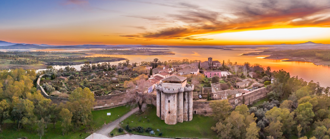 Veduta di Granadilla an Cáceres, Estremadura Veduta di Granadilla an Cáceres, Estremadura
